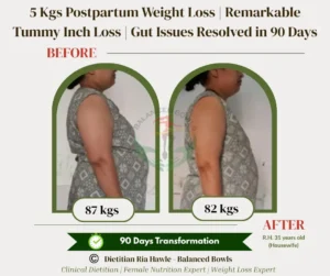 Achieved 5 kg postpartum weight loss in 90 days weight loss diet plan