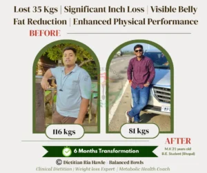 Engineering student from Bhopal lost 35 kg in 6 months with weight loss diet
