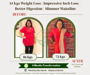 Lost 14 kg in 4 months of weight loss diet plan by Dt. Ria Hawle