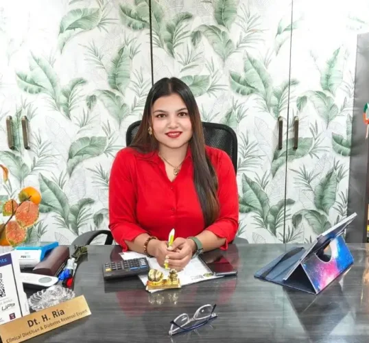 Dt. Ria Hawle at her diet clinic in Pimple Saudagar.